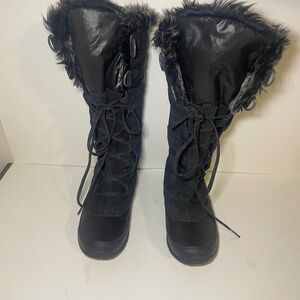 The North Face Black Fur-Trimmed Winter Boots